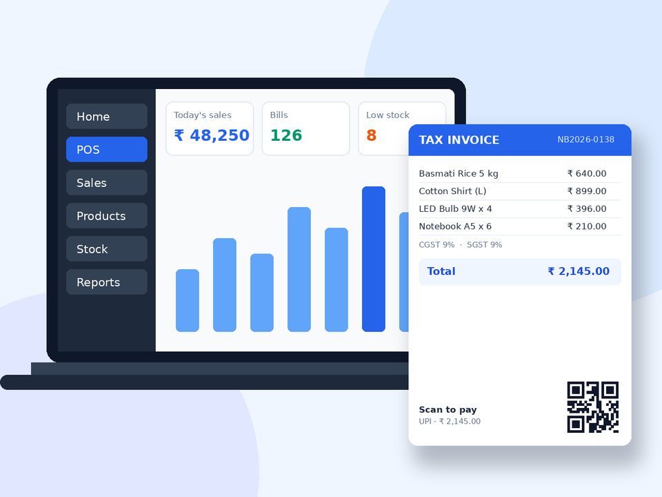 GST Billing, POS & Inventory Software for Indian Businesses